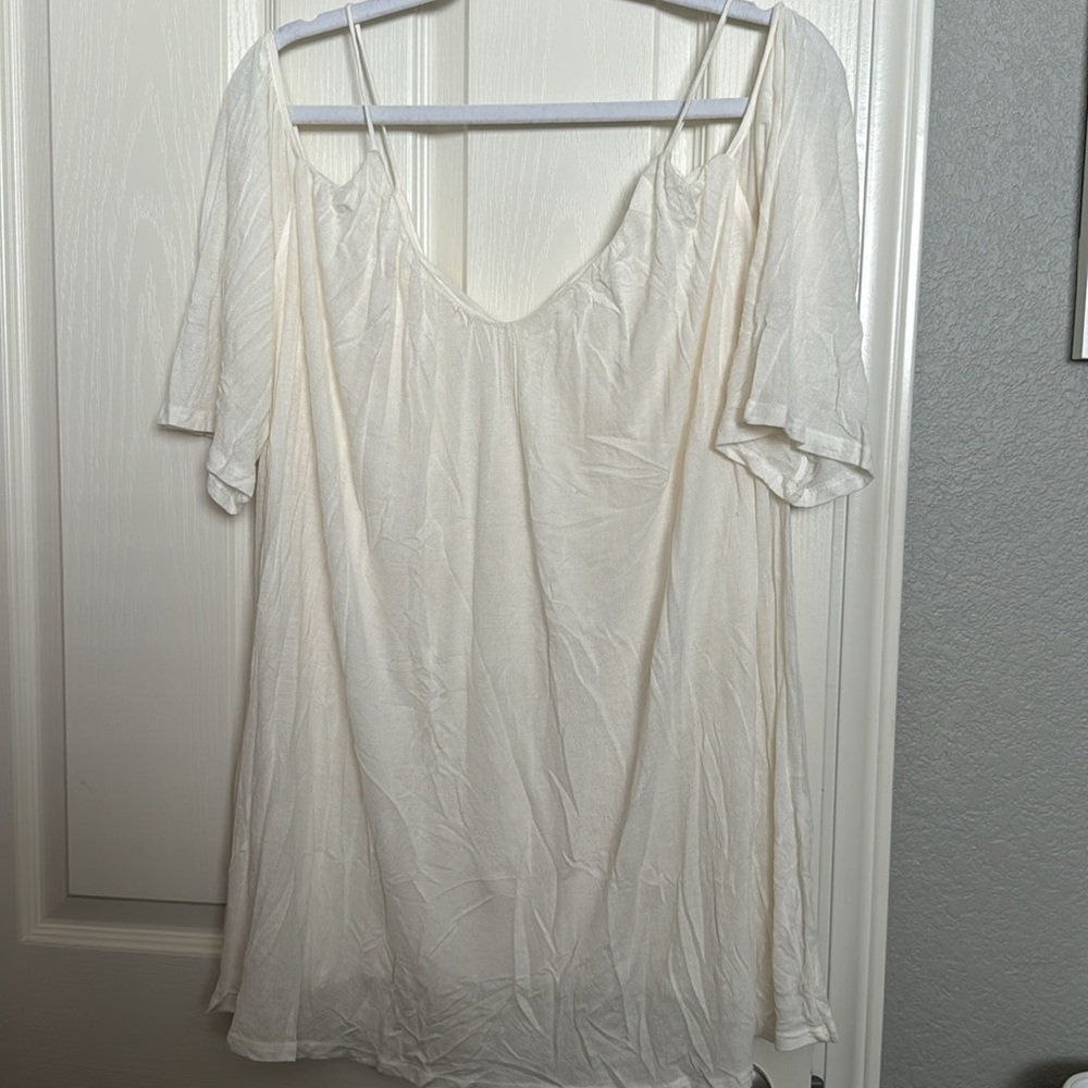 White/Cream off the shoulders mini dress